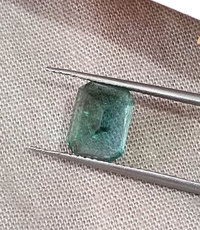 2.31ct Untreated Zambian Emerald Natural No Oil Medium Deep Bluish Green Gemstone
