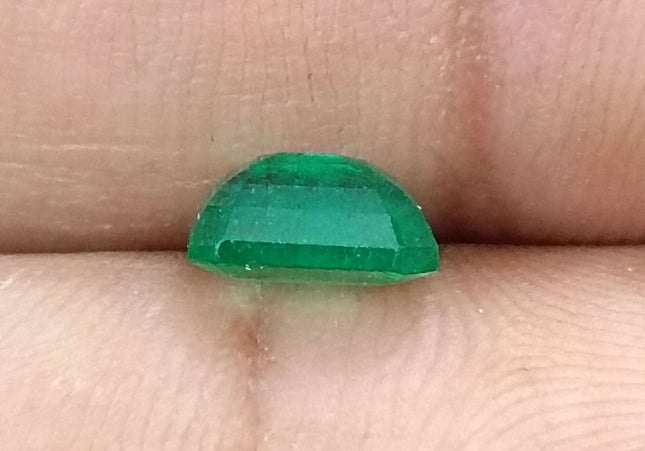 GSI Certified 1.31ct Parrot Green Natural Zambian Emerald Minor Oiled Loose Gemstone
