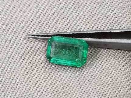 Panjshir Emerald 1.35ct Medium Green SGL Certified Octagon Cut Minor Oiled Gemstone