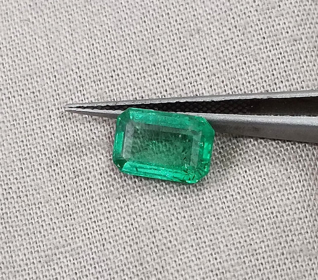 Panjshir Emerald 1.35ct Medium Green SGL Certified Octagon Cut Minor Oiled Gemstone
