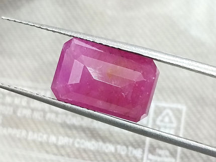 Natural Ruby 5.88ct Purplish Red Octagon Cut Loose Gemstone