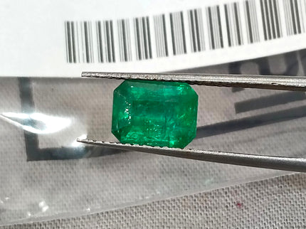 Vivid Deep Green 1.96ct Natural Zambian Emerald Certified Octagon Cut Gemstone