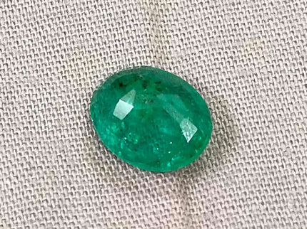 Zambian Emerald 2.42ct Certified Medium Green Oval Cut  Stone