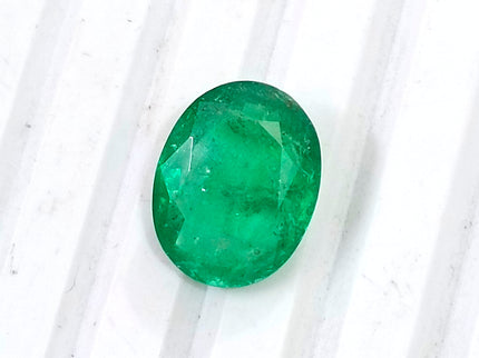 3.05ct Emerald Natural Zambia Medium Deep Green Oval Cut Loose Gemstone