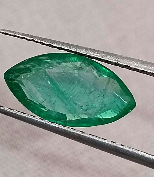 Certified 1.52ct Natural Zambian Emerald
