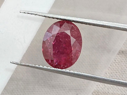 2.39ct Untreated Natural Ruby SGL Certified Mozambique Deep Cherry Red Oval Cut Gemstone