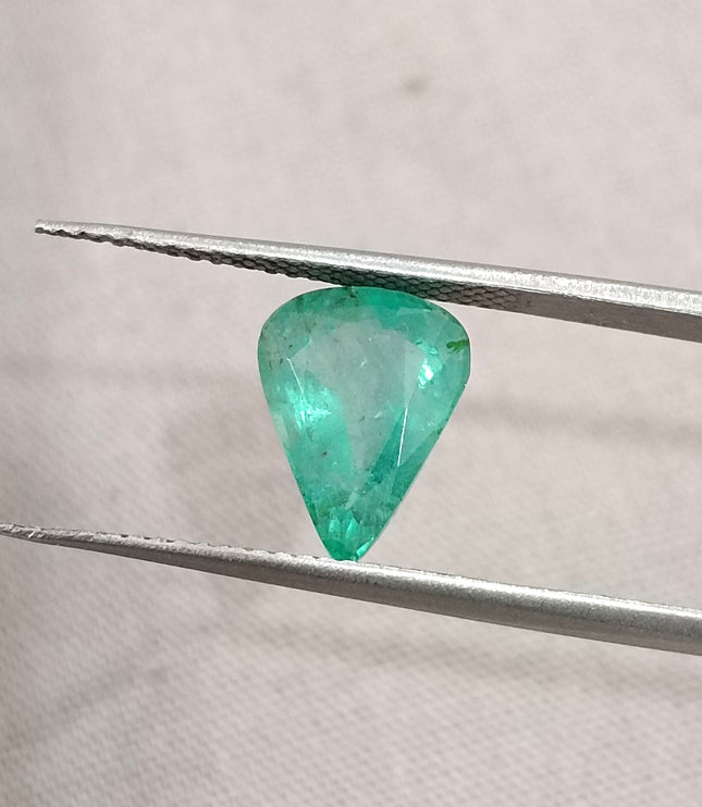2.00ct Emerald Natural Pastel Green Pear Cut Zambian Loose Minor