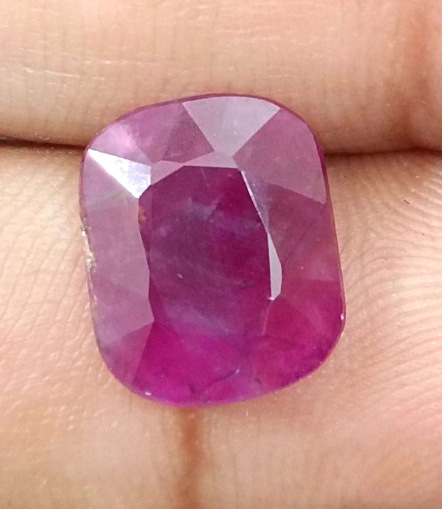 Natural Ruby 5.87ct Certified untreated Cushion Cut Loose Gemstone