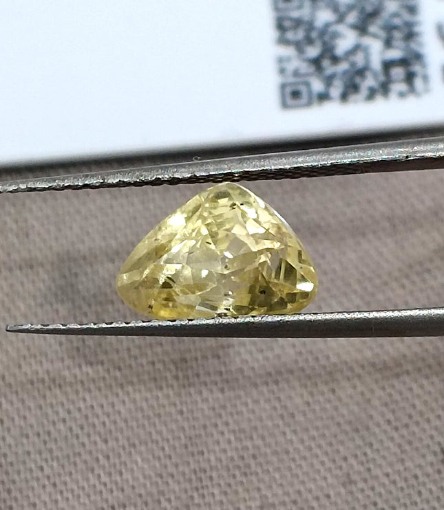 Untreated Yellow Sapphire 2.63ct Natural Certified Triangular Cut