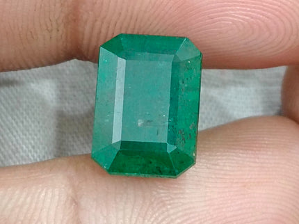 Zambian Emerald 7.75ct Certified Natural Dark Green Octagon Cut Loose Gemstone