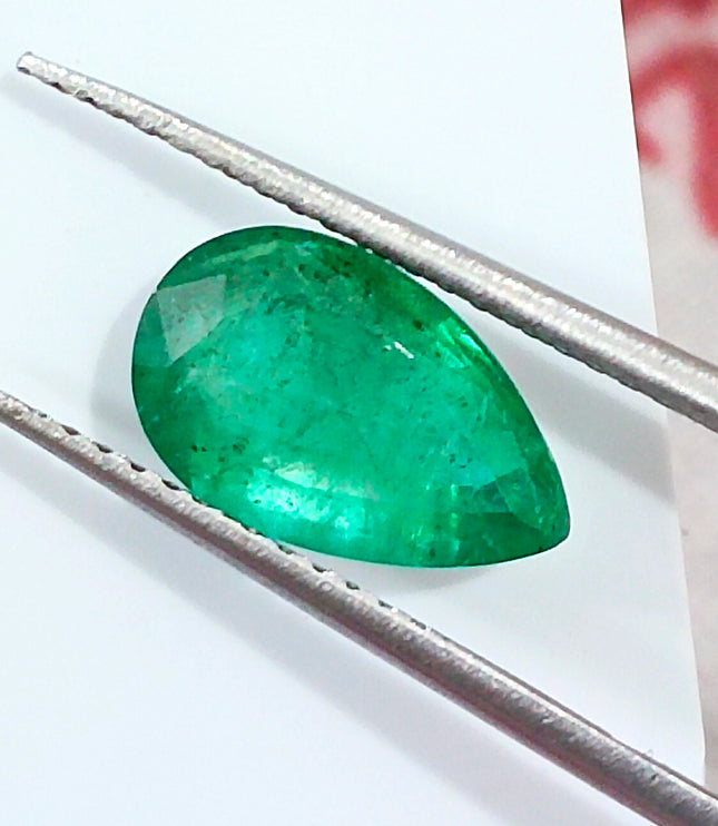 1.69ct Medium Deep Golden Green Emerald Natural Earth Mined Gemstone