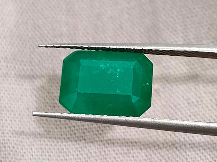 Zambian Emerald 3.29ct Deep Green Octagon Cut Gemstone