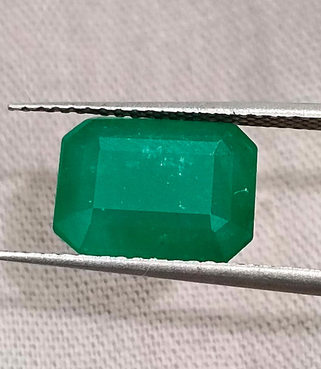 Zambian Emerald 3.29ct Deep Green Octagon Cut Gemstone