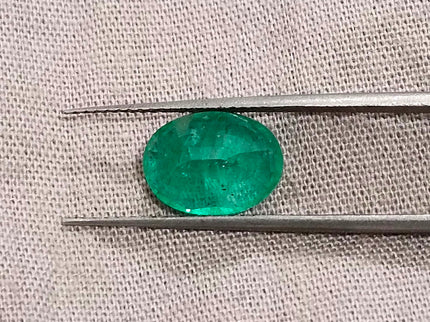 Zambian Emerald 2.74ct Natural Medium Green Oval Cut Loose Gemstone