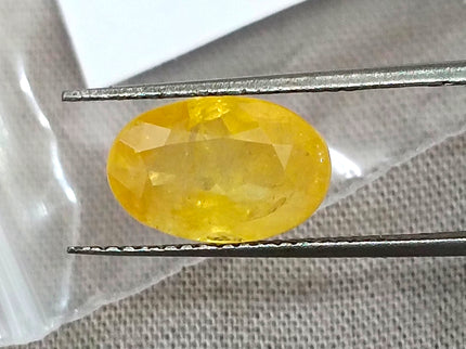 Lemon Yellow Sapphire 3.84ct Certified Natural Unheated Oval Cut Loose Gemstone