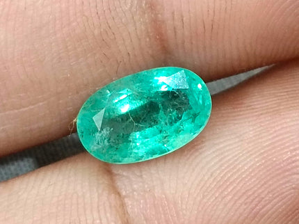 GSI Certified 3.11ct Pastel Green Emerald, 100% Natural Gemstone