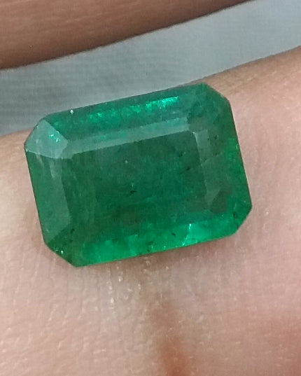 GSI Certified 1.51ct Deep Golden Green Natural Zambian Emerald Minor Oiled Loose Gemstone
