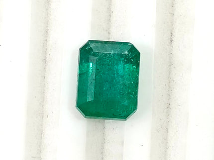 Zambian Emerald 3.05ct Natural Medium Deep Green Certified Octagon Cut Gemstone