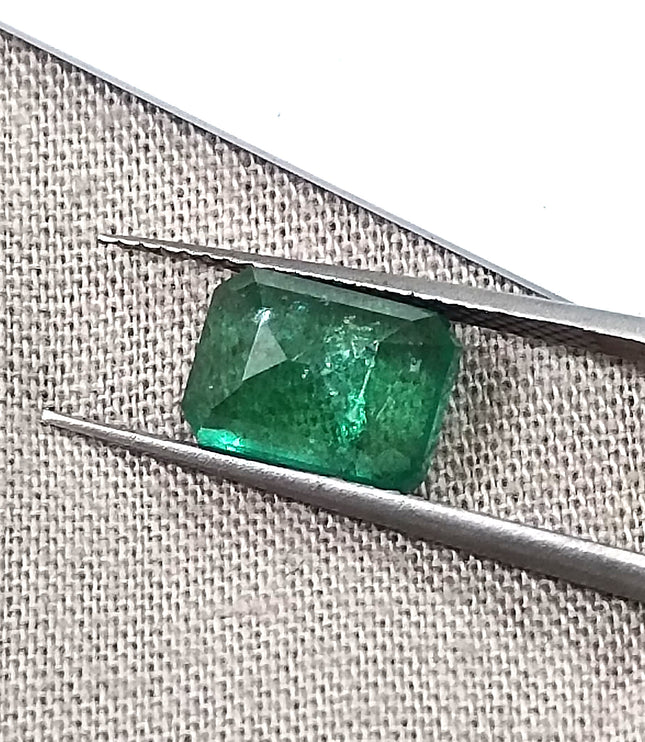 2.10ct Natural Emerald Medium Deep Green Octagon Cut Gemstone