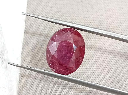 2.82ct Unheated Natural Ruby SGL Certified Mozambique Purplish Red Oval Cut Loose Gemstone