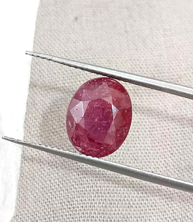 2.82ct Unheated Natural Ruby SGL Certified Mozambique Purplish Red Oval Cut Loose Gemstone