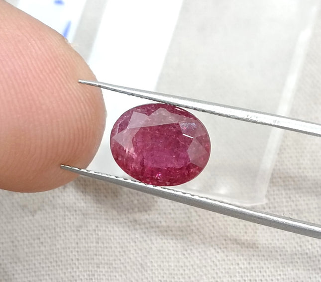 2.39ct Untreated Natural Ruby SGL Certified Mozambique Deep Cherry Red Oval Cut Gemstone