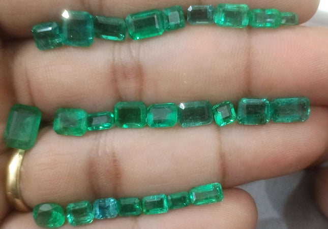 20.64ct Medium to Vivid Green Zambian Emerald Parcel Minor Oiled Loose Gemstones