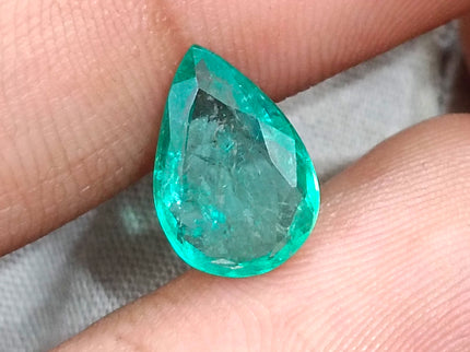 2.44ct Zambian Emerald Natural Medium Green Pear Cut SGL Certified Gemstone