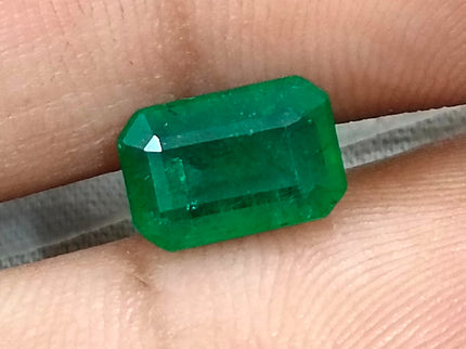Deep Green Zambian Emerald 2.24ct Octagon Cut Certified Natural Loose Gemstone