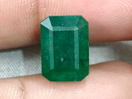 Zambian Emerald 7.75ct Certified Natural Dark Green Octagon Cut Loose Gemstone