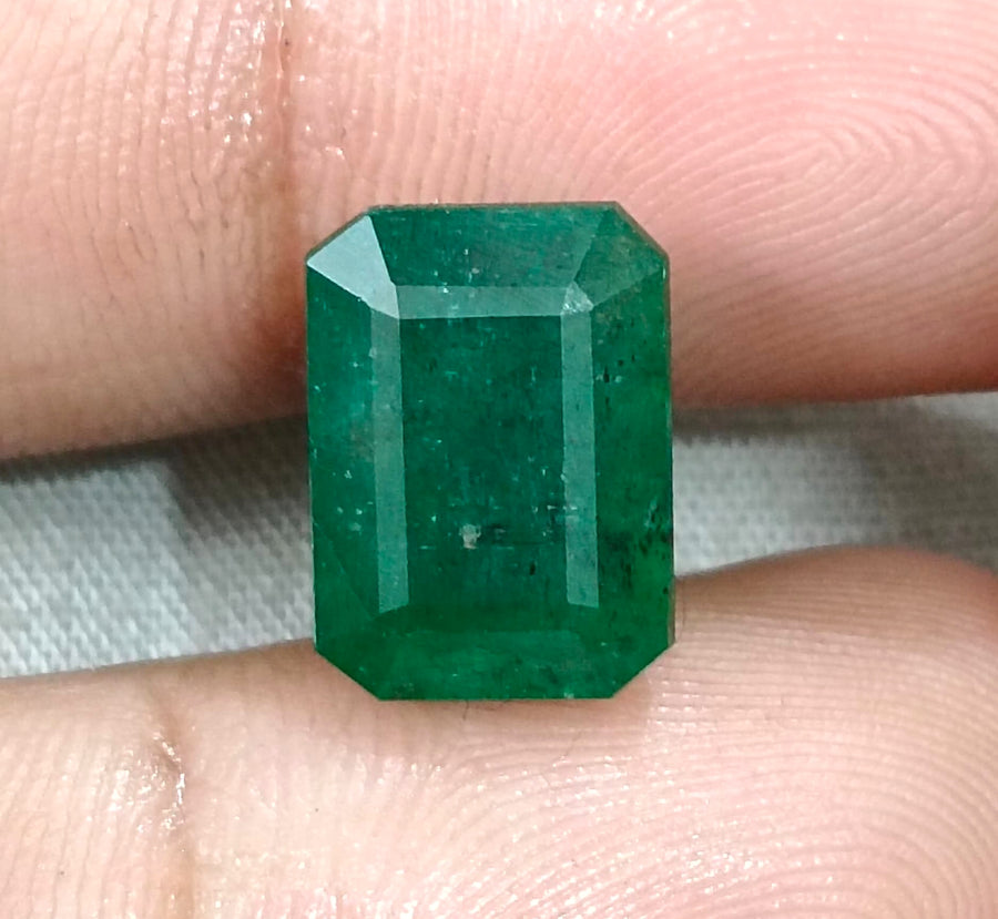 Zambian Emerald 7.75ct Certified Natural Dark Green Octagon Cut Loose Gemstone
