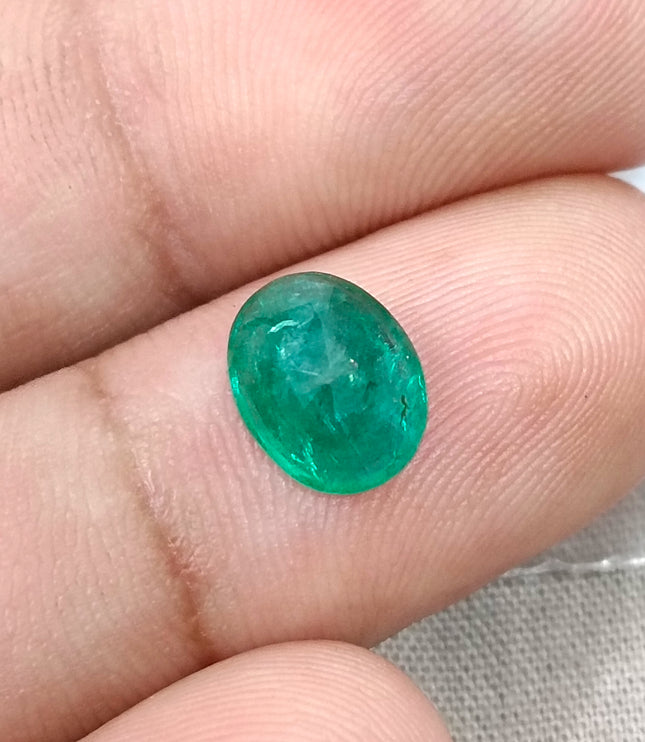 2.30ct Deep Velvet Green Natural Emerald Oval Cut SGL Certified Gemstone