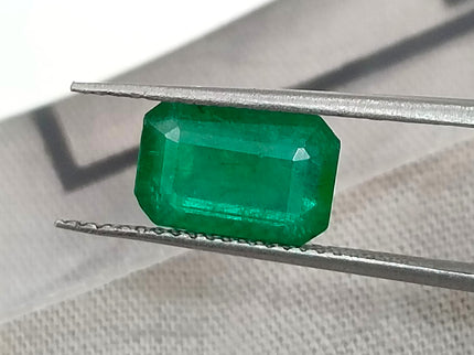 Deep Green Zambian Emerald 2.24ct Octagon Cut Certified Natural Loose Gemstone