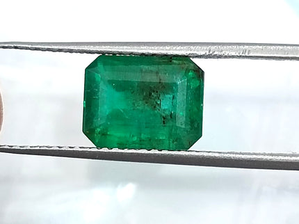 2.79ct Natural Emerald Vivid Deep Green Zambian Octagon Cut Loose Gemstone