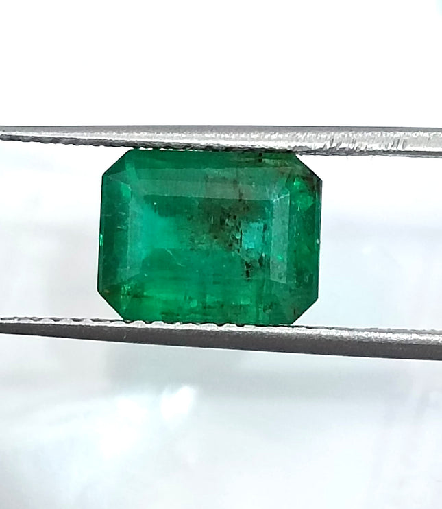 2.79ct Natural Emerald Vivid Deep Green Zambian Octagon Cut Loose Gemstone