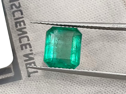 2.37ct Zambian Emerald, Certified Natural Medium Green Octagon Cut Gemstone
