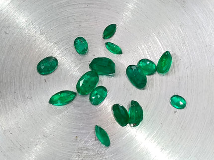 2.65ct Natural Emerald Parcel Vivid Deep Green Zambian Mixed Cut Loose Gemstones
