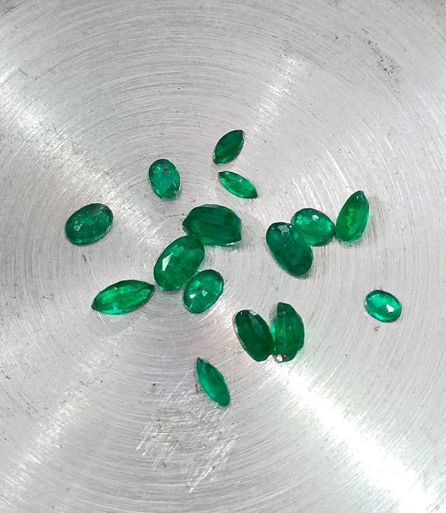 2.65ct Natural Emerald Parcel Vivid Deep Green Zambian Mixed Cut Loose Gemstones