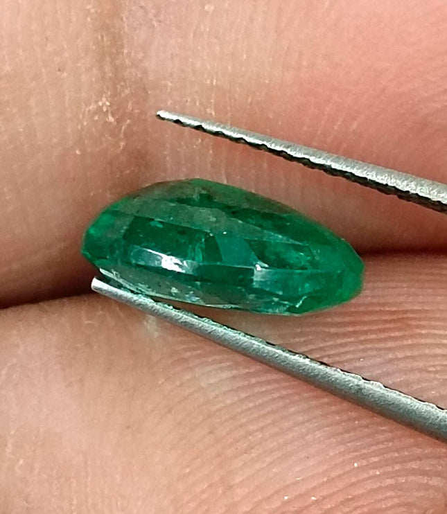 Zambian Emerald 2.42ct Certified Medium Green Oval Cut  Stone