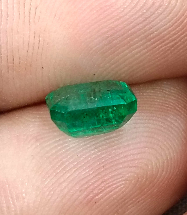 Zambian Emerald 2.30ct Intense Spring Green Octagon Cut Loose Gemstone