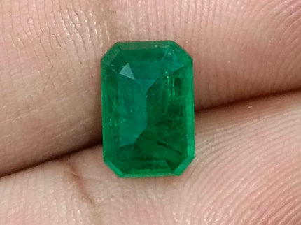 Deep Green Zambian Emerald 2.24ct Octagon Cut Certified Natural Loose Gemstone