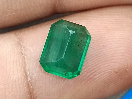 Natural Zambian Emerald 2.84ct Certified Natural Deep Green Octagon Cut Loose Stone