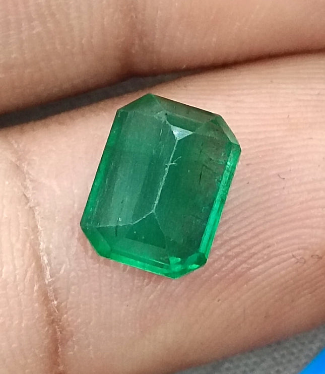 Natural Zambian Emerald 2.84ct Certified Natural Deep Green Octagon Cut Loose Stone