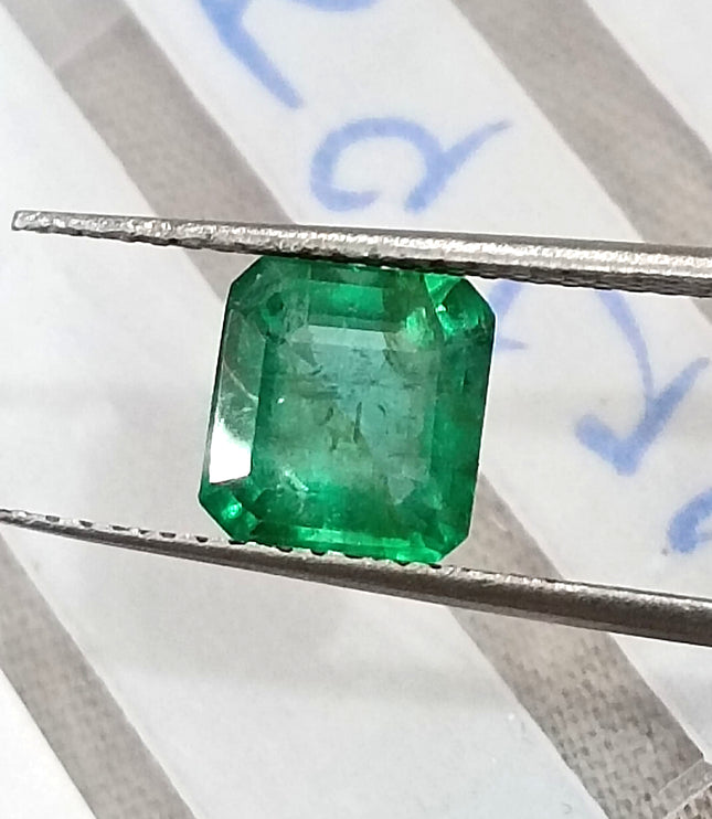 1.59ct Colombian Emerald Natural SGL Certified Medium Deep Green Octagon Cut Loose Gemstone