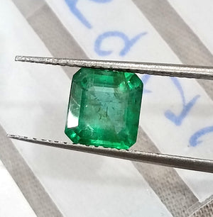 1.59ct Colombian Emerald Natural SGL Certified Medium Deep Green Octagon Cut Loose Gemstone