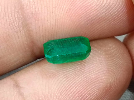 Deep Green Zambian Emerald 2.24ct Octagon Cut Certified Natural Loose Gemstone