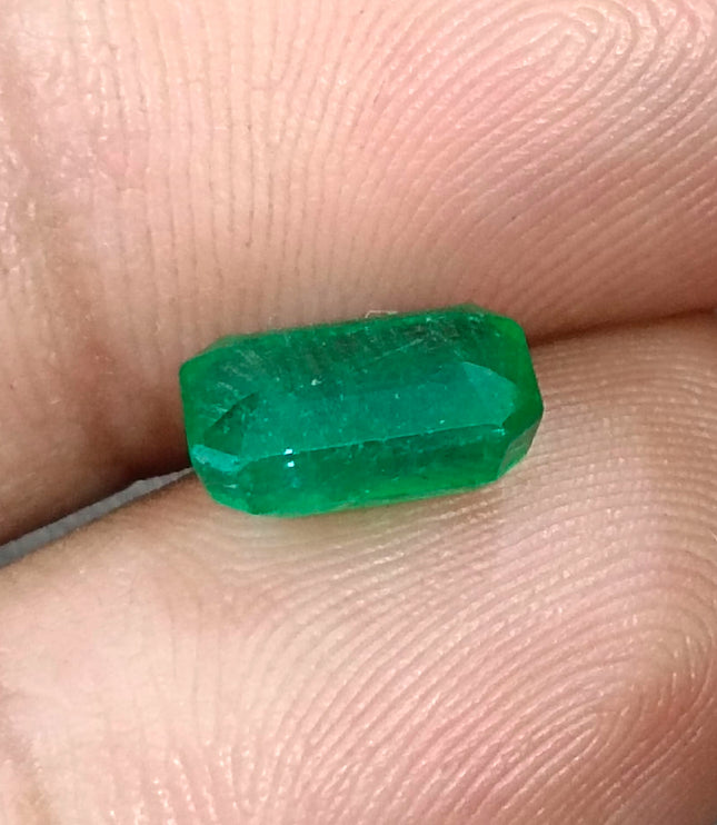 Deep Green Zambian Emerald 2.24ct Octagon Cut Certified Natural Loose Gemstone