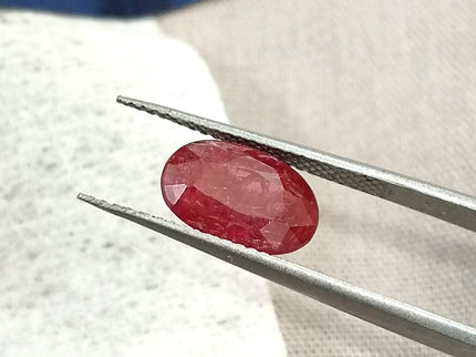 2.60ct Untreated Mozambique Ruby SGL Certified Rasberry Red Oval Cut Gemstone