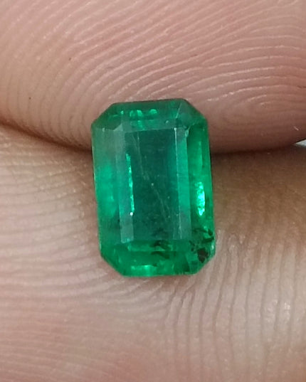 GSI Certified 1.29ct Vivid Medium Deep Green Swat Emerald Minor Oiled Loose Gemstone