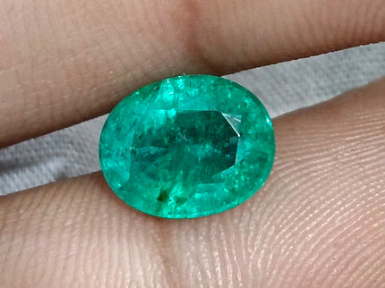 Russian Emerald 3.10ct Natural Sea Green Oval Cut Loose Gemstone